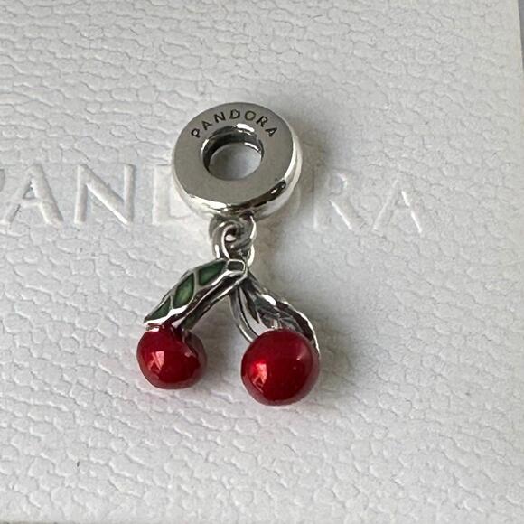 Authentic Pandora Cherry Fruit Dangle 925 Ale Silver Charm #194 - Picture 1 of 4